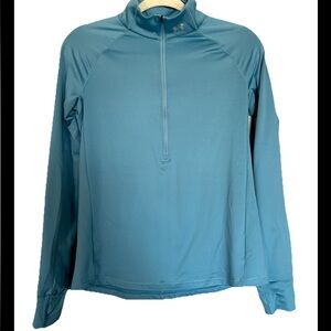 Under Armour Women’s Medium Blue Half Zip Pullover Thumbhole Active Gym Workout